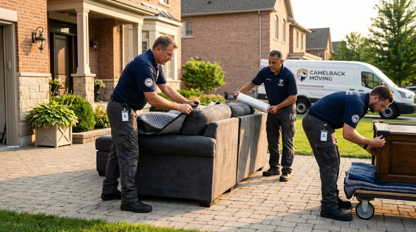 Large estate moving crew wrapping furniture in Caledonia, MS